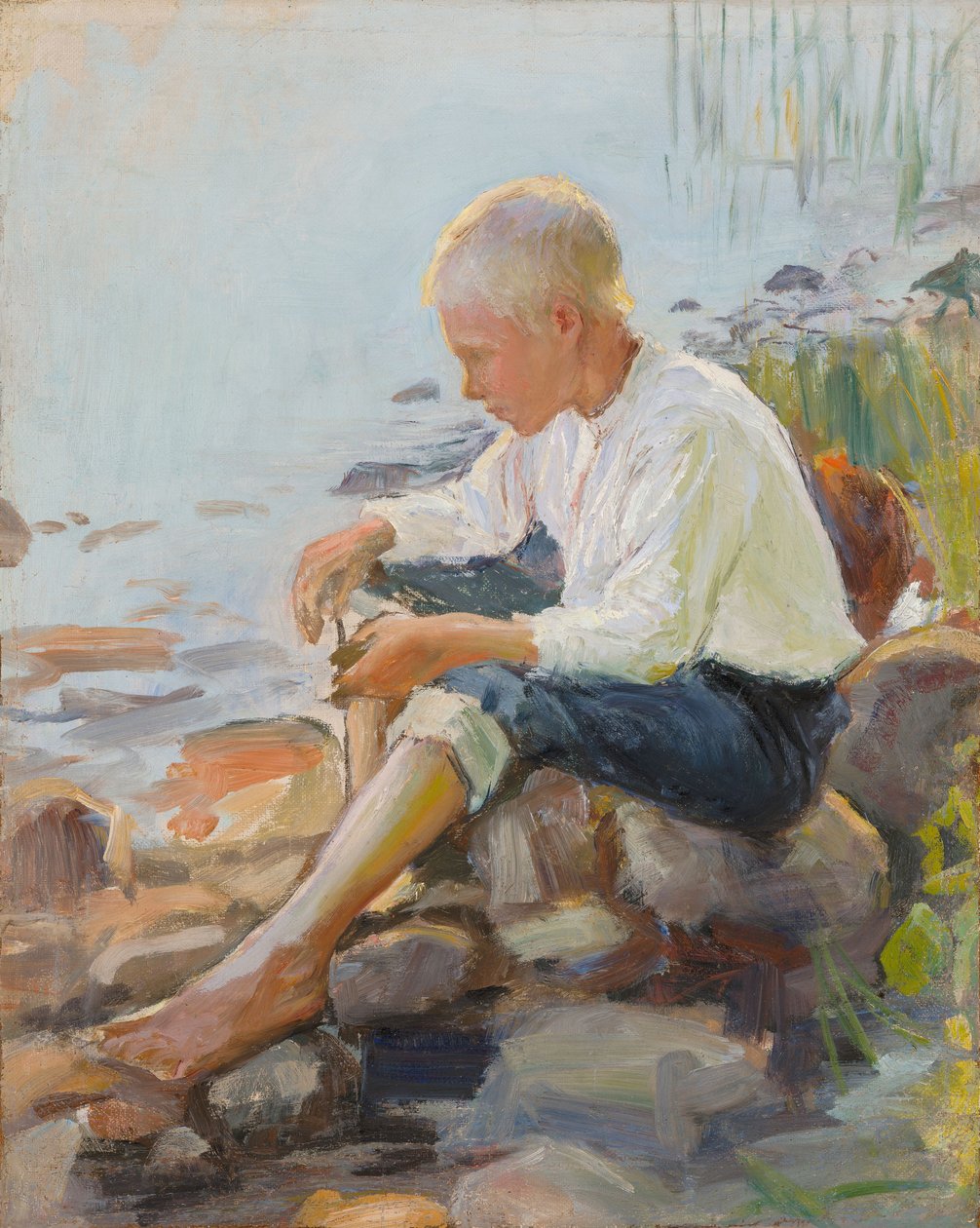 Chlapec na břehu od Pekka Halonen