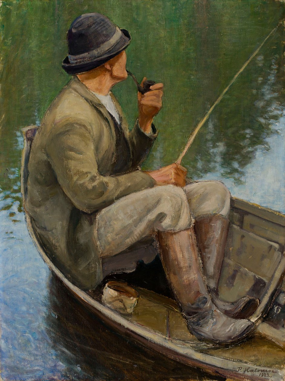 Muž při rybaření od Pekka Halonen