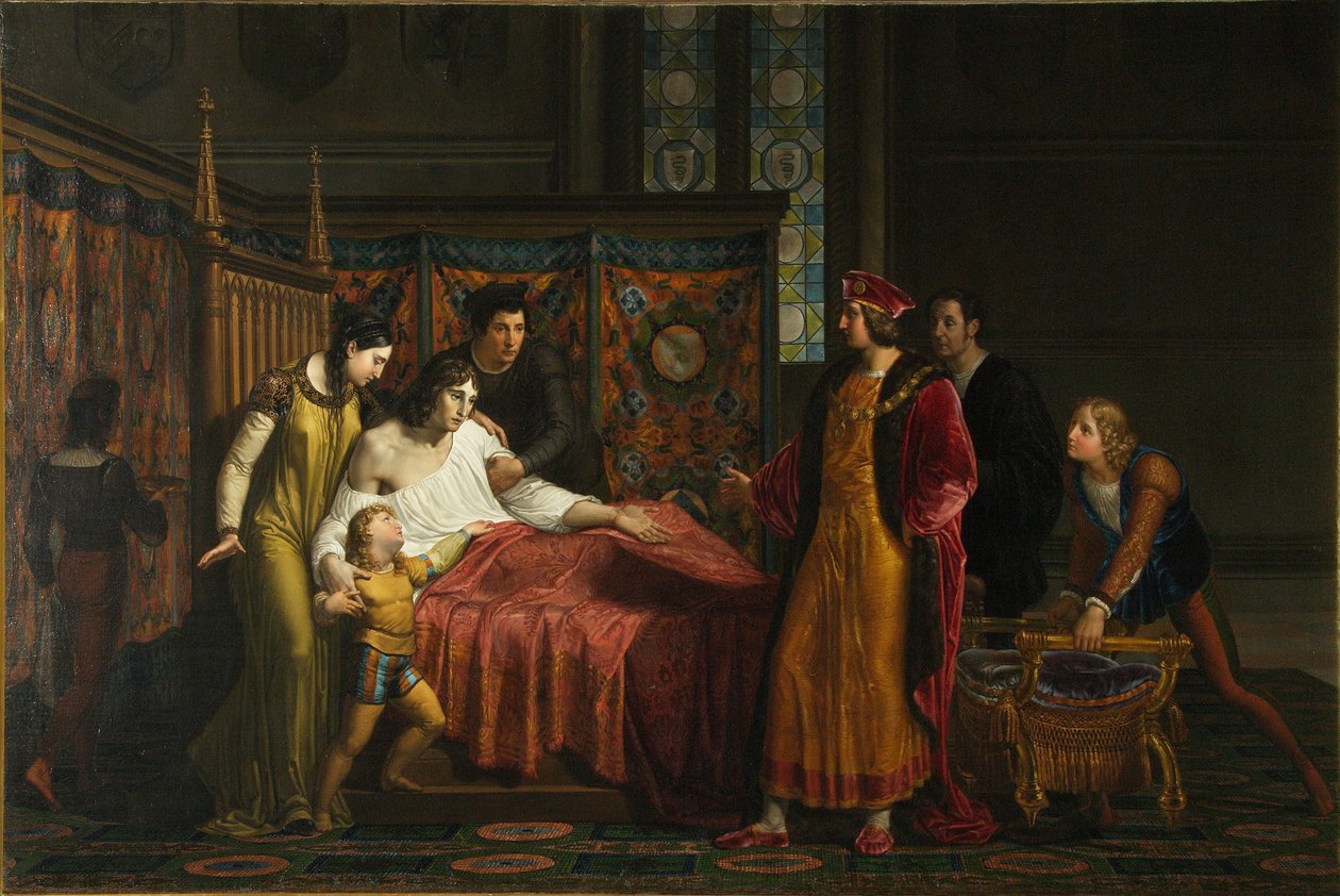 Karel VIII. navštěvuje Gian Galeazzo Sforza v Pavii v letech 1494, 1816-1818 od Pelagio Palagi