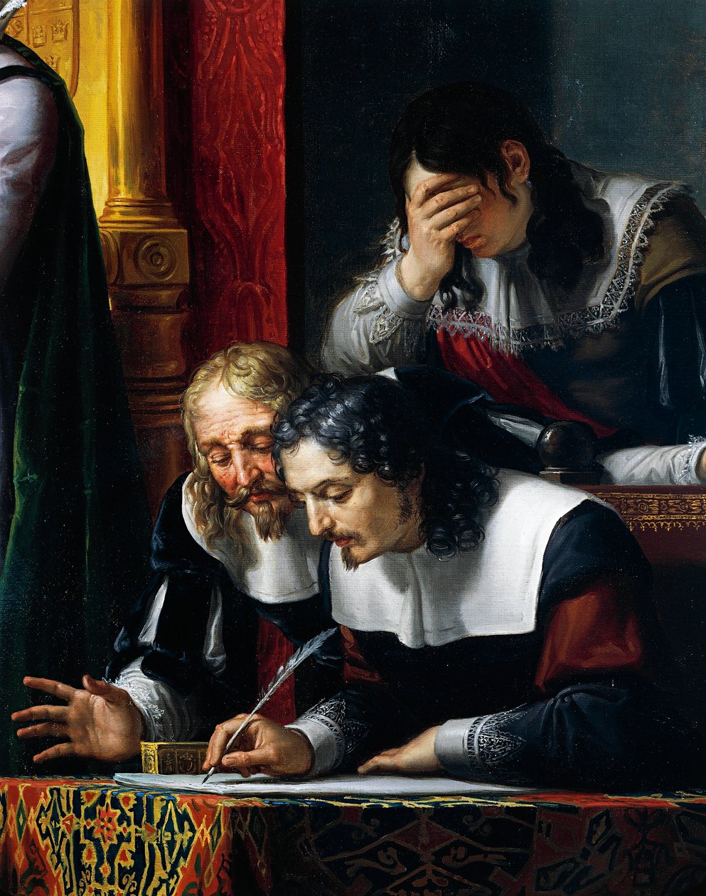 Gustav II Adolphus Vasa ukládající přísahu věrnosti své dceři Cristině, detail, Pelagius Pelagi (1775-1860), olej na plátně od Pelagio Palagi