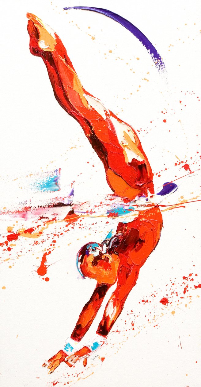 Gymnast Three, 2010 (olej na plátně) od Penny Warden