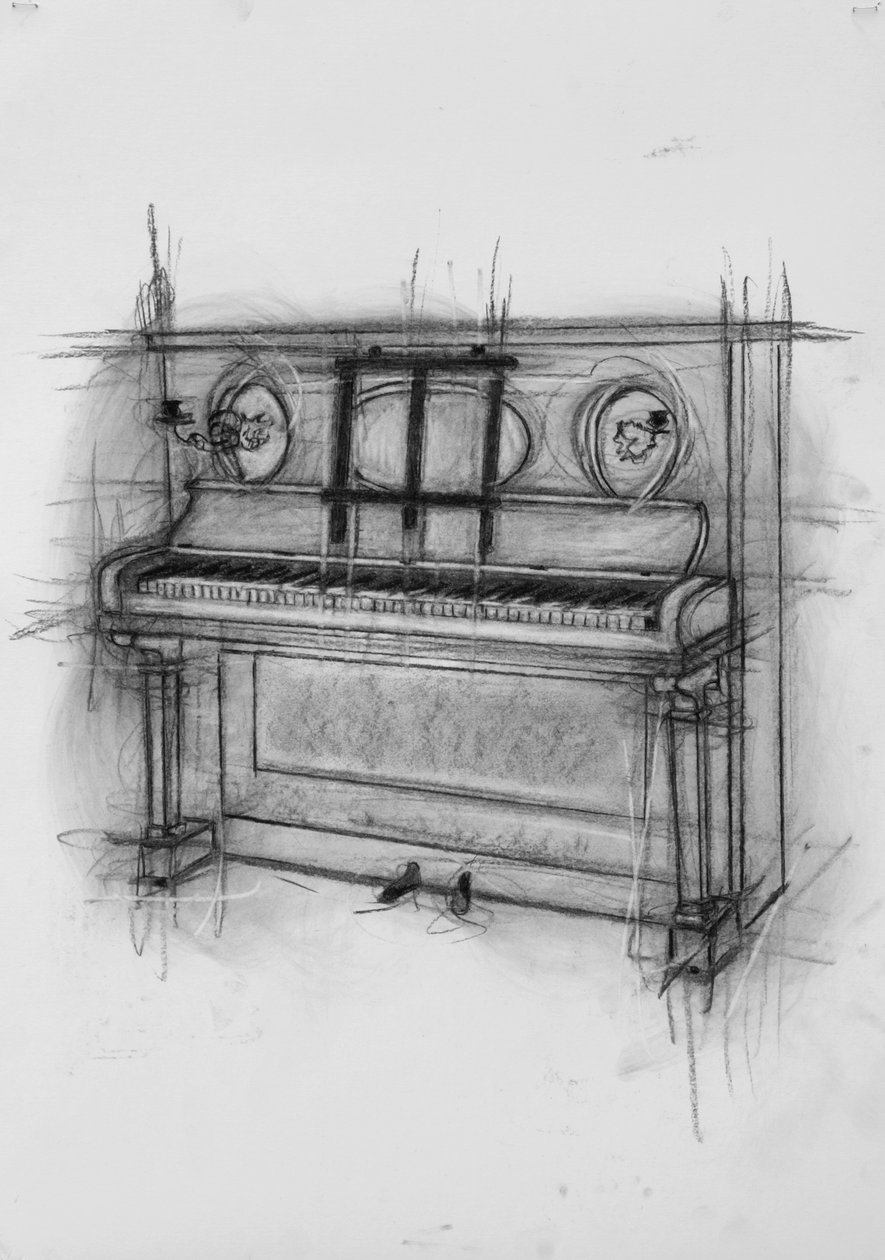 Piano, 2005 (uhl na papíře) od Penny Warden