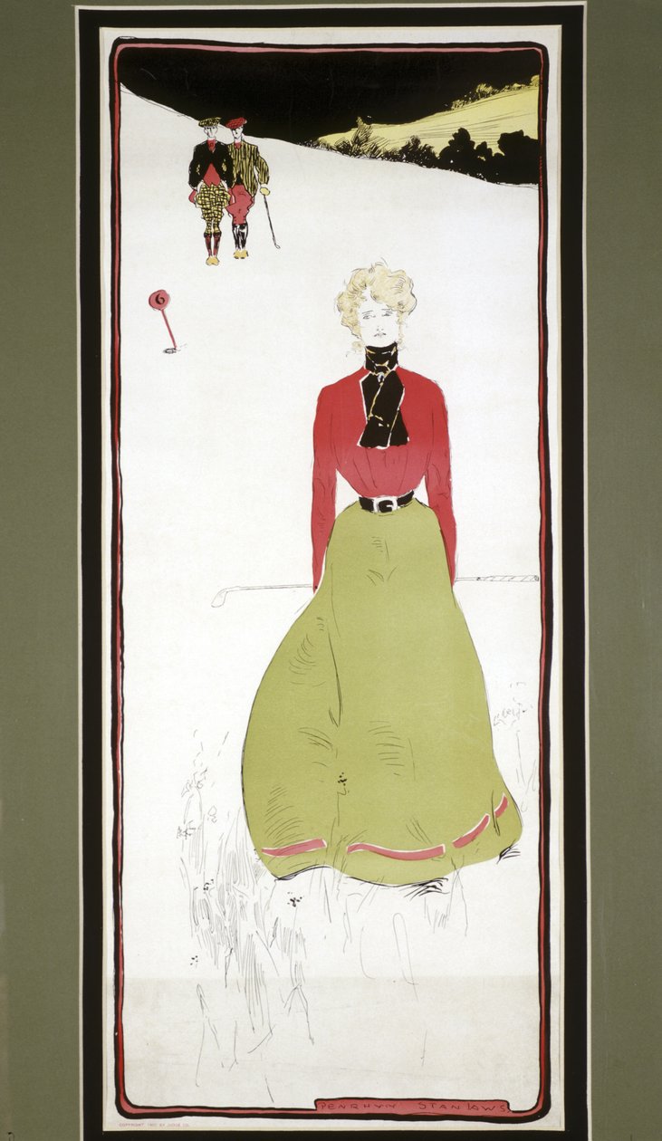 Lady golfistka v dobových šatech, c1905 od Penrhyn Stanlaws