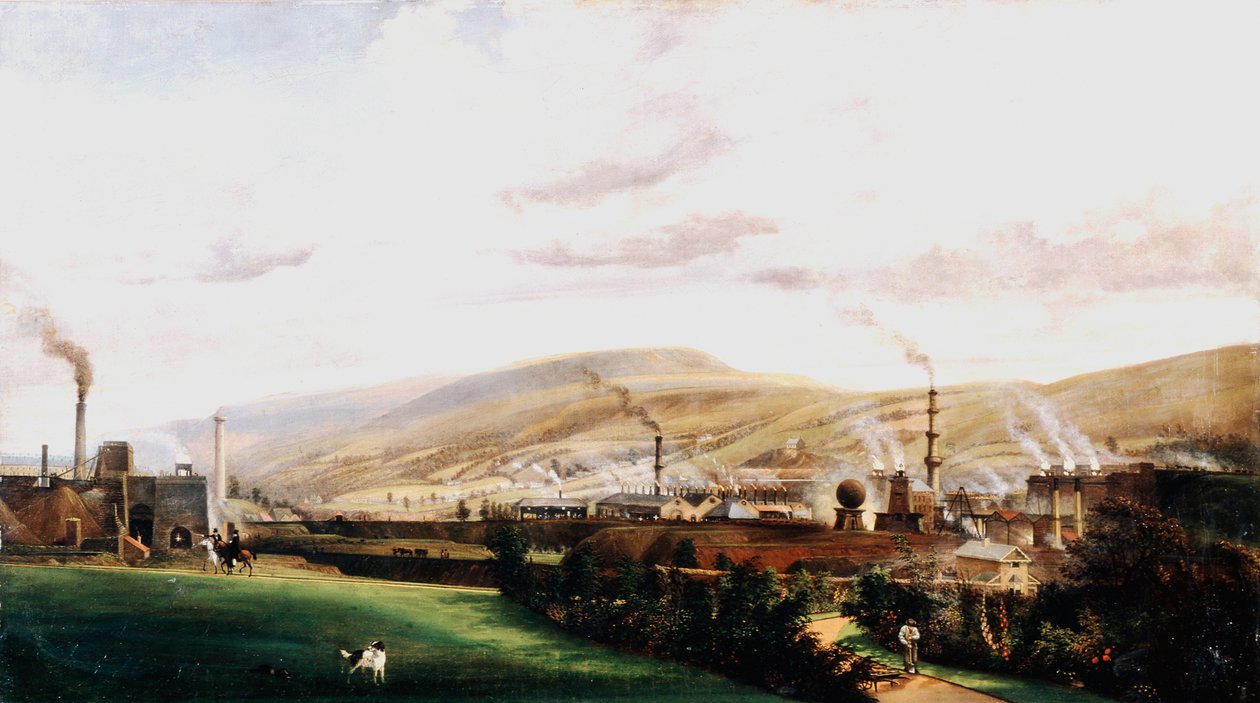 Průmyslová krajina, Wales, 19. století od Penry Williams