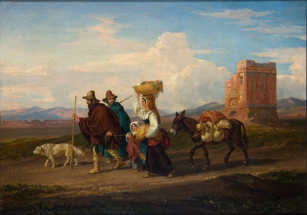 „Krajina s postavami a ruinami“, 1837 od Penry Williams