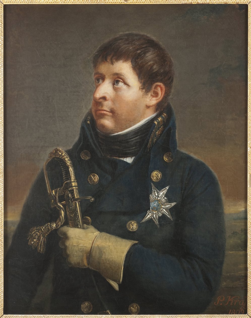 Le princ Charles Auguste de Suede, dánský generál - Portrét Christiana Augusta ze Šlesvicka-Holštýnska-Sonderburg-Augustenborg (1768-1810), od Kraffta, Pera, mladšího (1777-1863). Olej na plátně od Per  Krafft