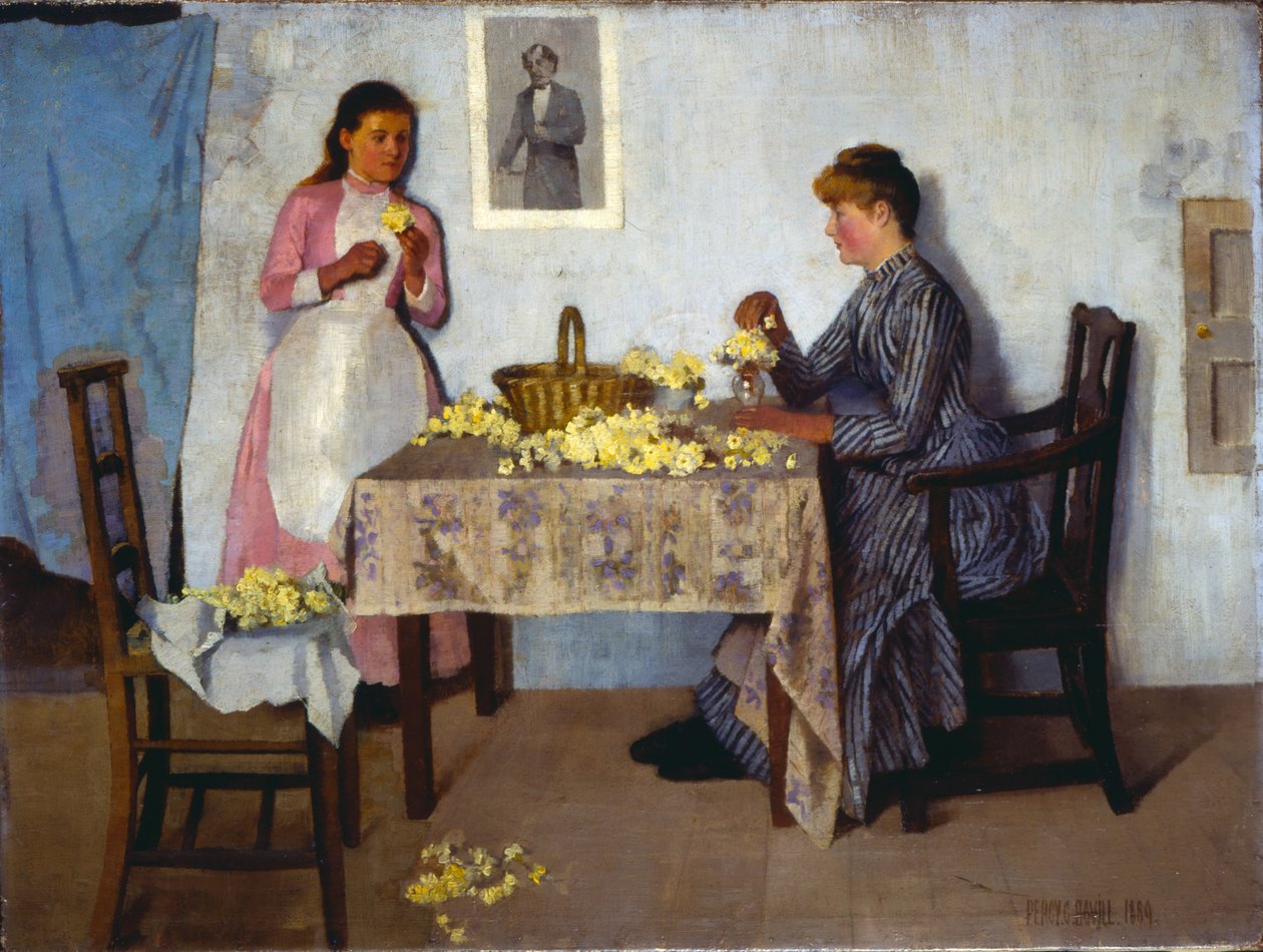 Bundling Primroses, 1889 od Percy Bovill