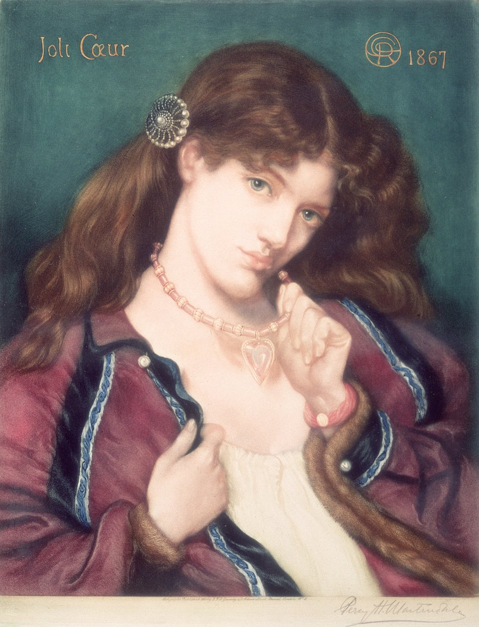 Pretty Heart, po Dante Gabriel Rossetti (1828-82), 1867 od Percy Martindale