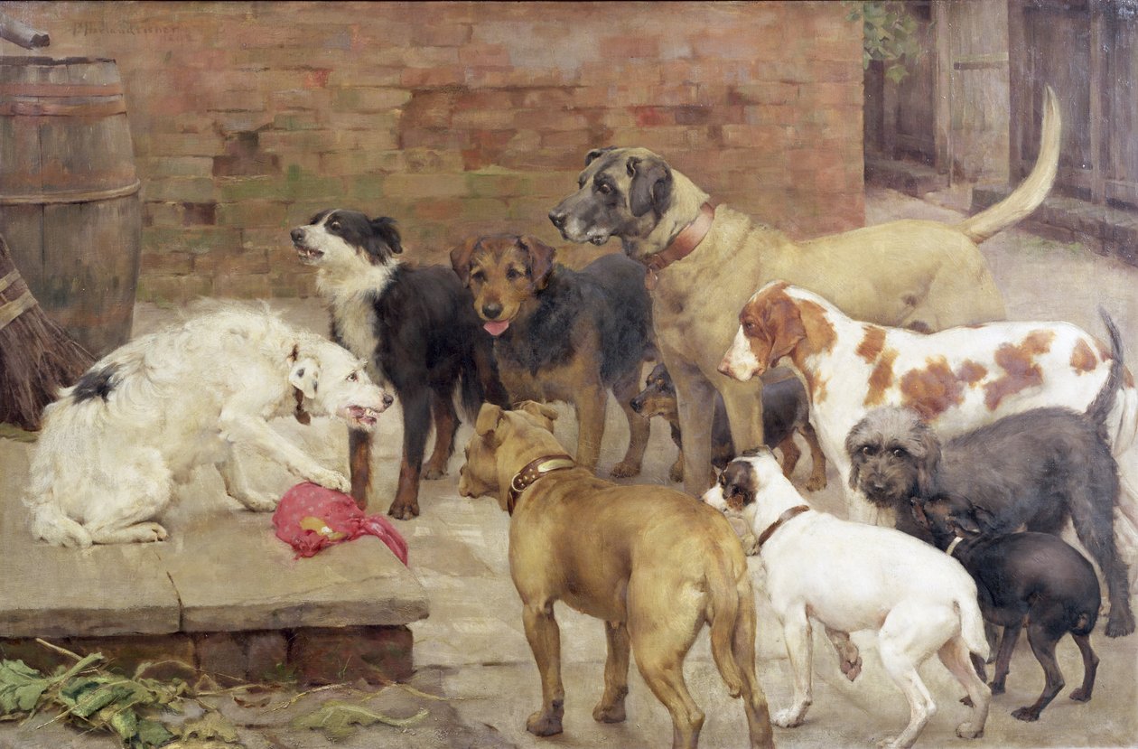 Pes s večeří svého pána, 1892 od Percy Harland Fisher