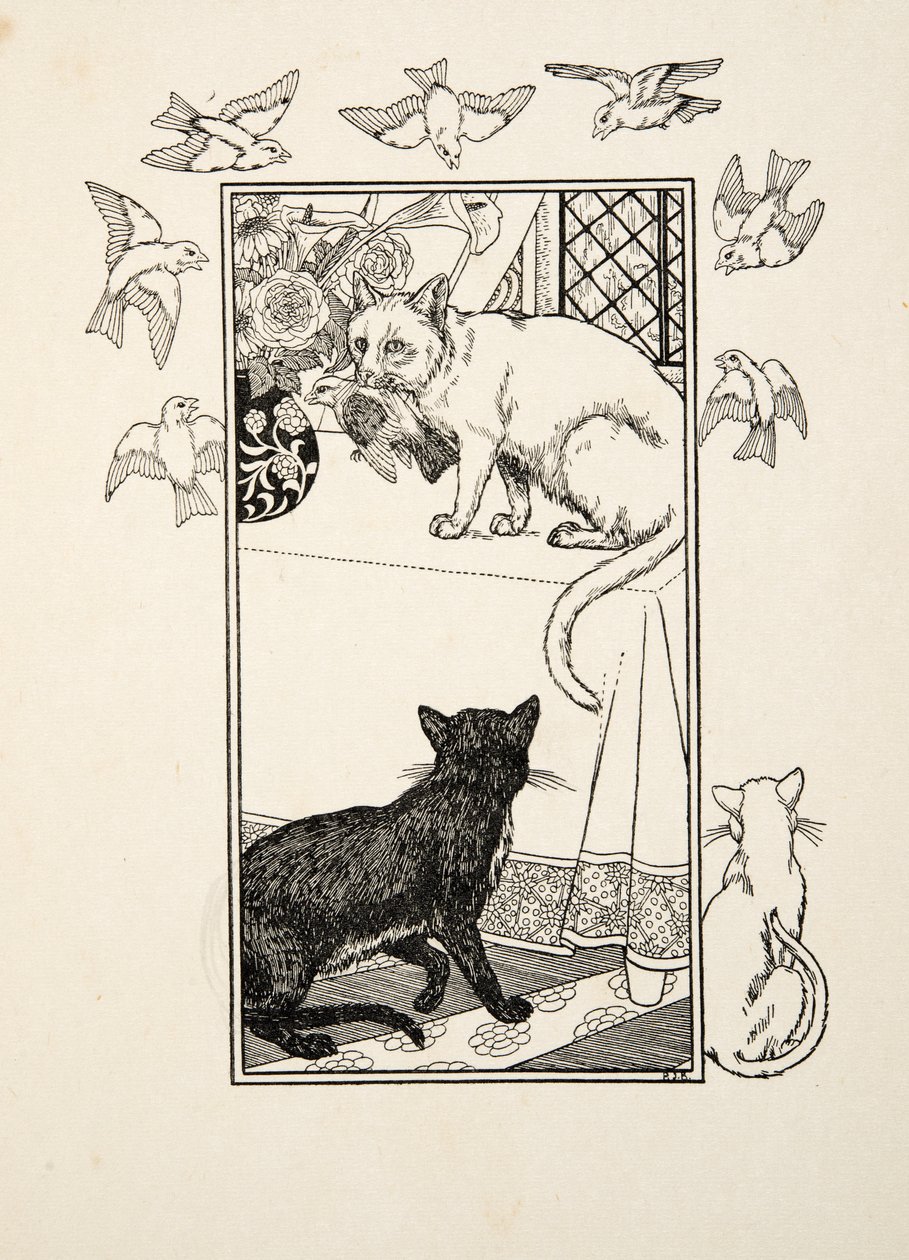 Jedinečná interpozice, od Sto anekdot o zvířatech, pub. 1924 (rytina) od Percy J. Billingshurst