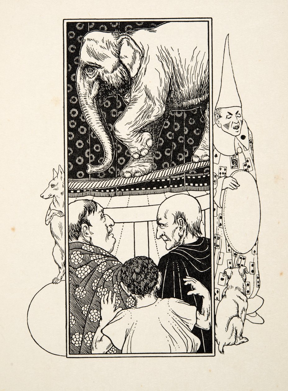 Sloní provazový tanec, ze Sto anekdot o zvířatech, hospoda. 1924 od Percy J. Billingshurst
