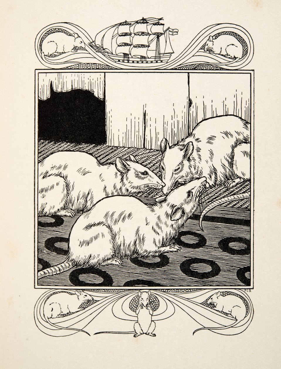 Filial Duty, od Sto anekdot o zvířatech, hospoda. 1924 (rytina) od Percy J. Billingshurst
