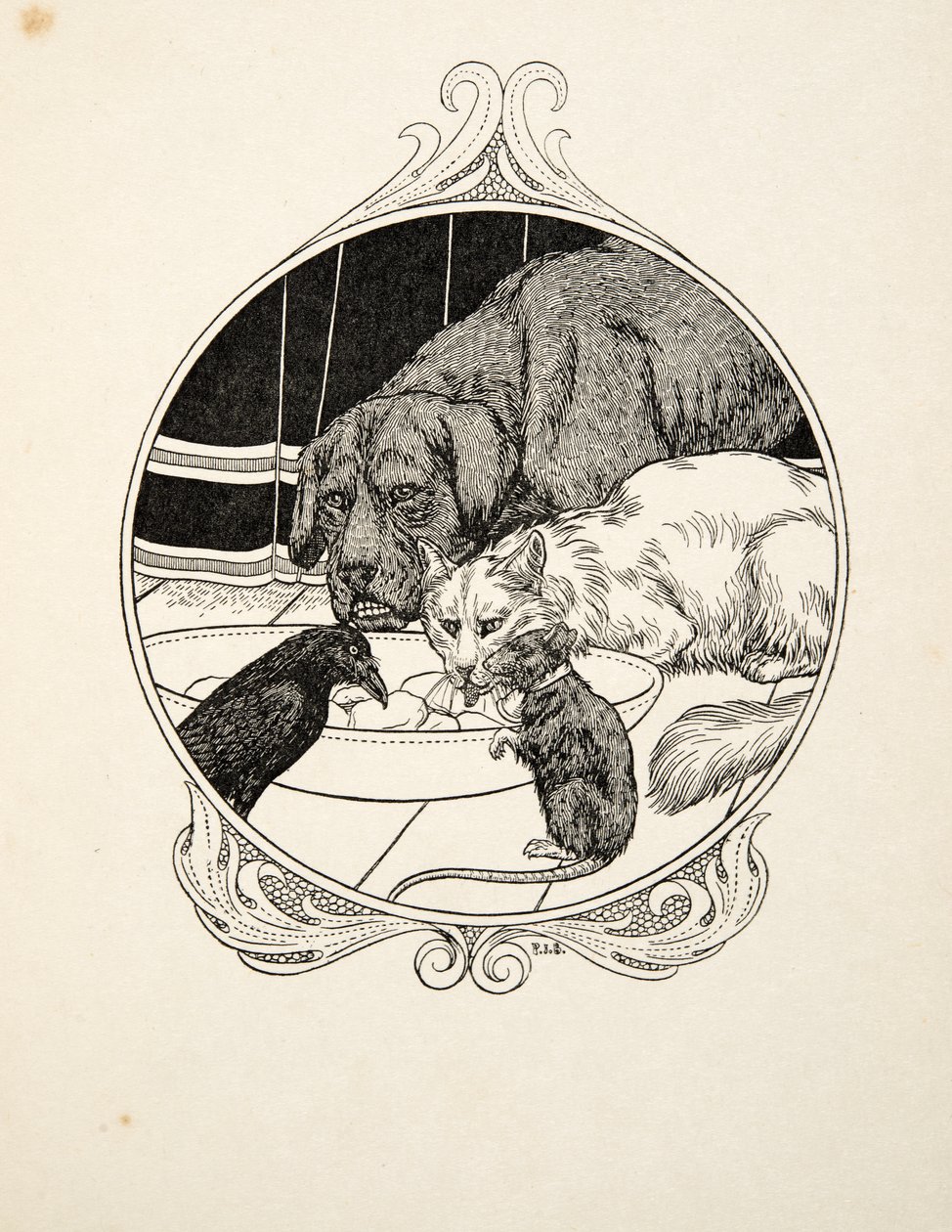 Podivné bratrstvo, ze Sto anekdot o zvířatech, hospoda. 1924 od Percy J. Billingshurst