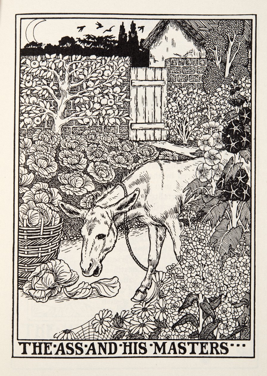 The Ass and his Masters, from Fontaine Fables, pub. 1905 od Percy J. Billingshurst