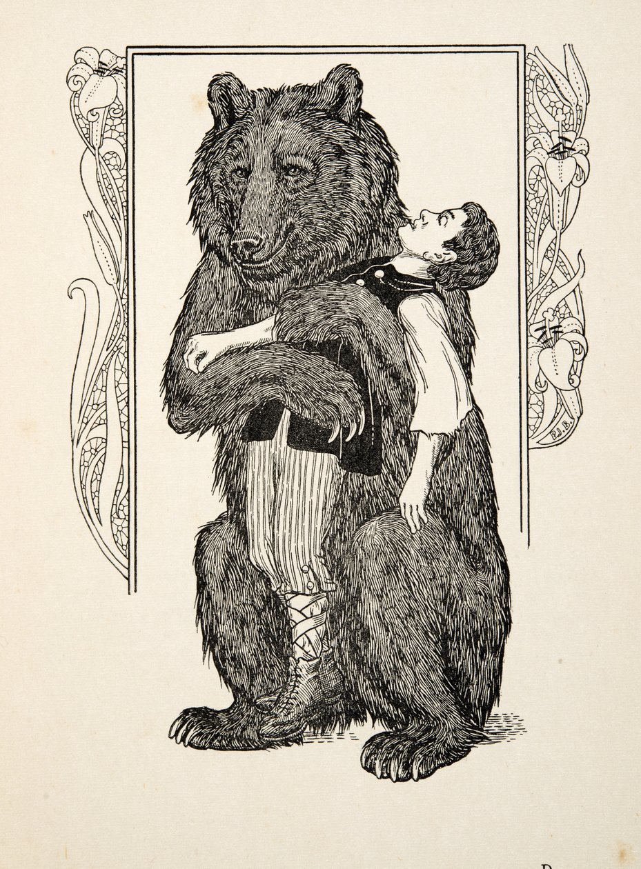 Medvěd a dítě, ze Sto anekdot o zvířatech, hospoda. 1924 od Percy J. Billingshurst