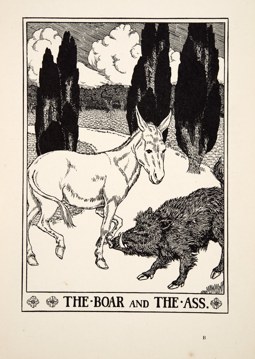 Kanec a osel, ze sta Ezopových bajek, pub.1903 od Percy J. Billingshurst
