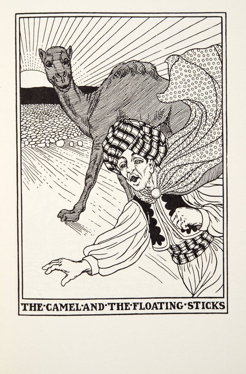 The Camel and the Floating Sticks, od Fontaine Fables, hospoda. 1905 od Percy J. Billingshurst