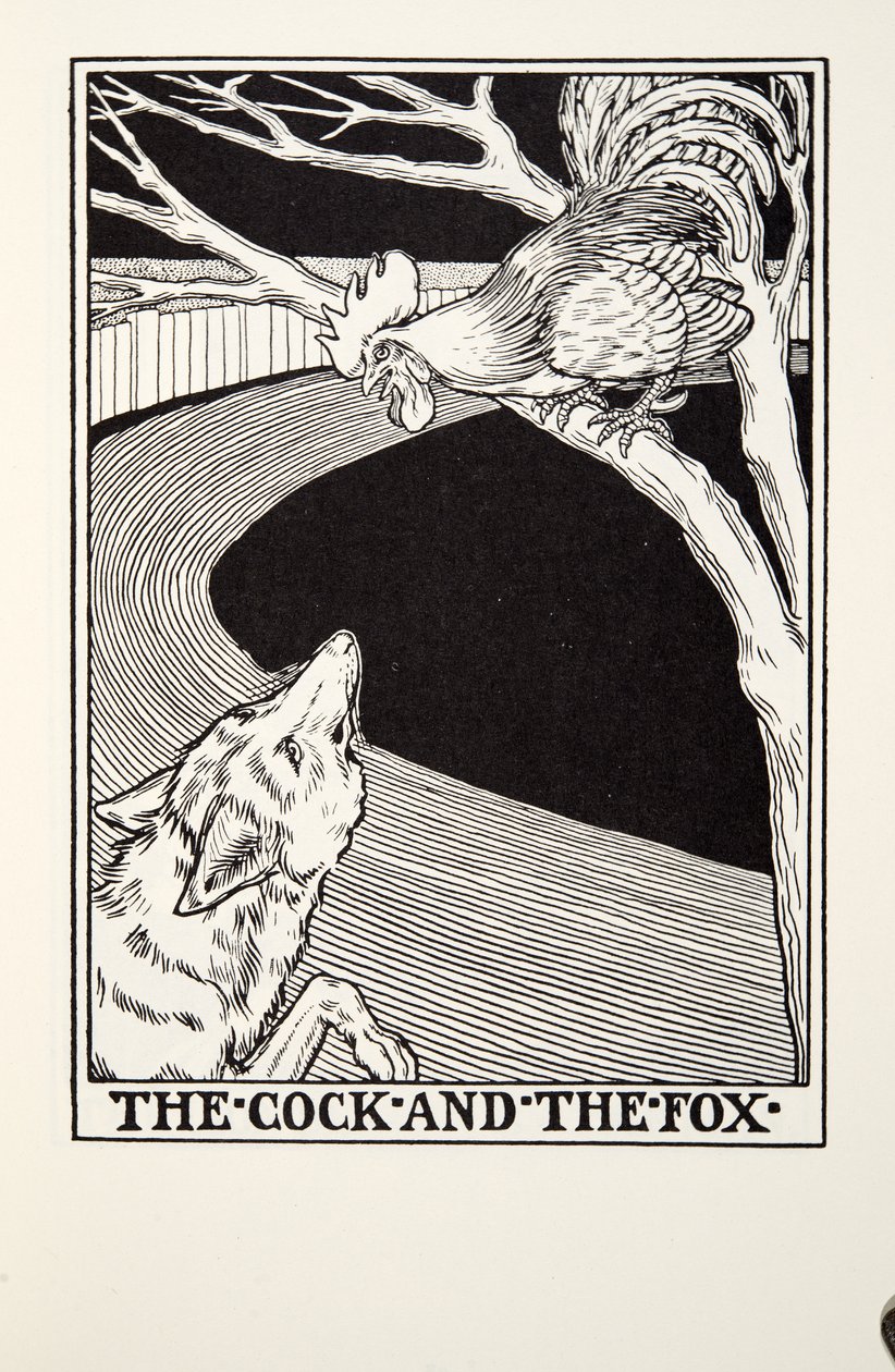 The Cock and the Fox, z Fontaine Fables, hospoda. 1905 od Percy J. Billingshurst