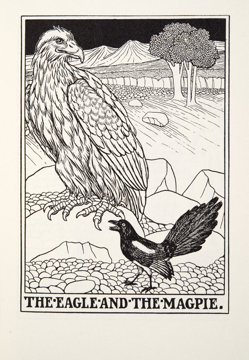 Orel a straka, z Fontaine Fables, hospoda. 1905 od Percy J. Billingshurst