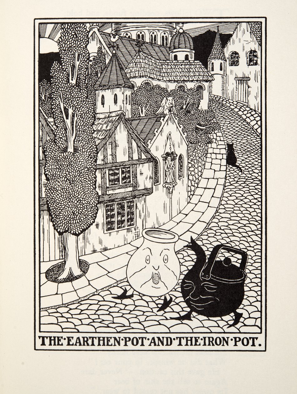 Hliněný hrnec a železný hrnec, od Fontaine Fables, hospoda. 1905 od Percy J. Billingshurst