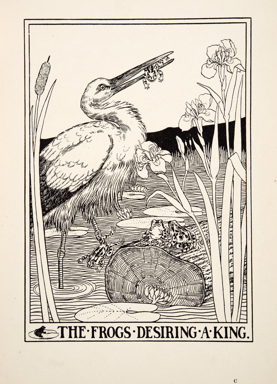 Žáby toužící po králi, ze Sto Ezopových bajek, pub. 1903 od Percy J. Billingshurst
