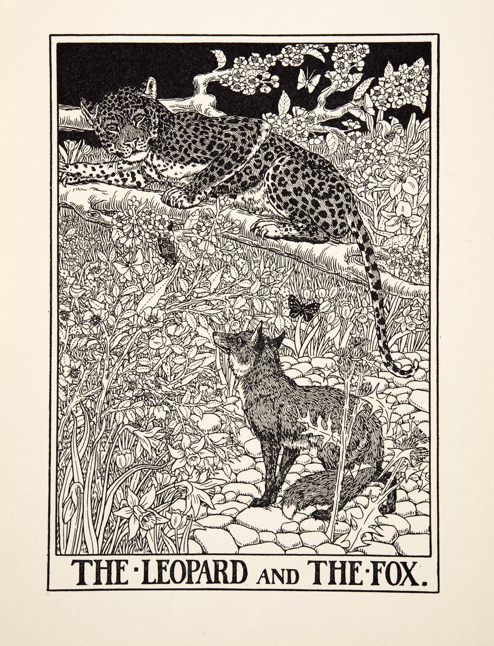 Leopard a liška, ze sta Ezopových bajek, pub.1903 od Percy J. Billingshurst