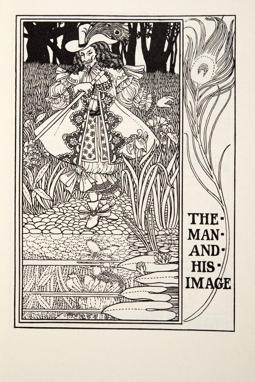 The Man and his Image, from Fontaine Fables, pub. 1905 (rytina) od Percy J. Billingshurst