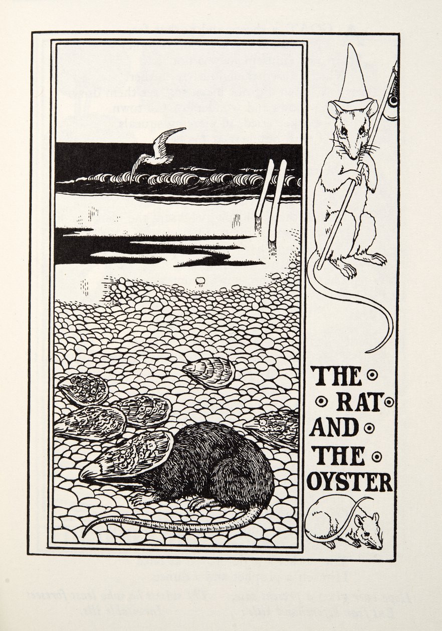Krysa a ústřice, z Fontaine Fables, hospoda. 1905 od Percy J. Billingshurst