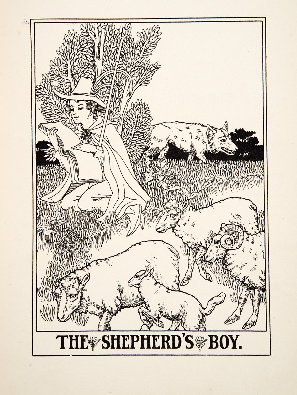 The Shepherds Boy, from A Sto Bajky Ezop, pub.1903 od Percy J. Billingshurst