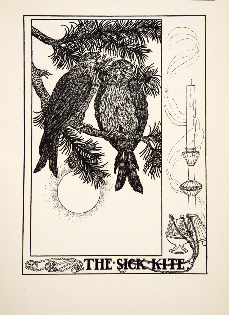 The Sick Kite, from A Hundred Bajky of Ezop, pub.1903 od Percy J. Billingshurst