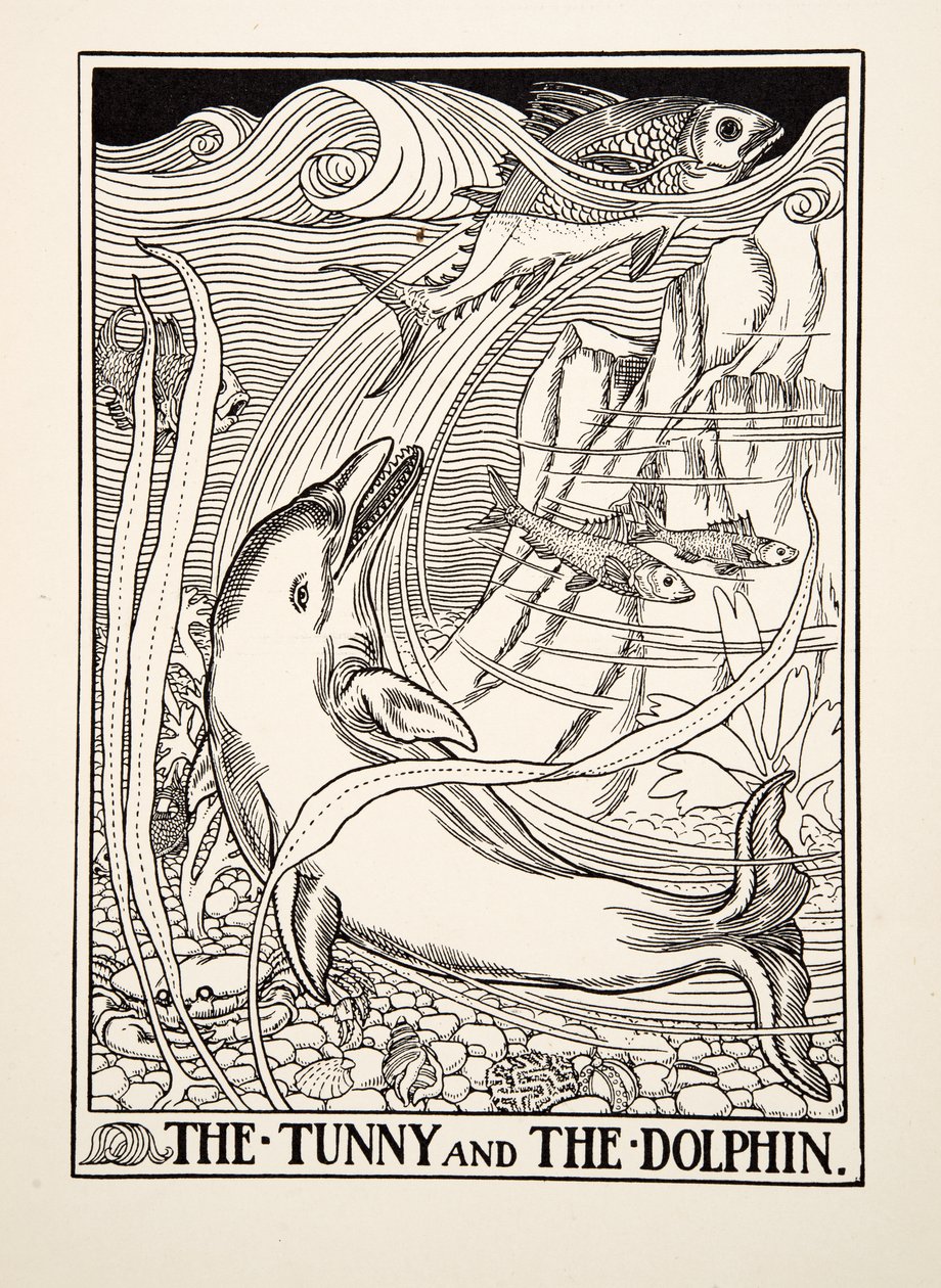 Tunny a delfín, ze sta Ezopových bajek, pub.1903 od Percy J. Billingshurst