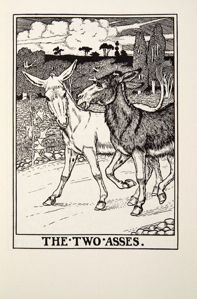 The Two Asses, from Fontaine Fables, pub. 1905 od Percy J. Billingshurst