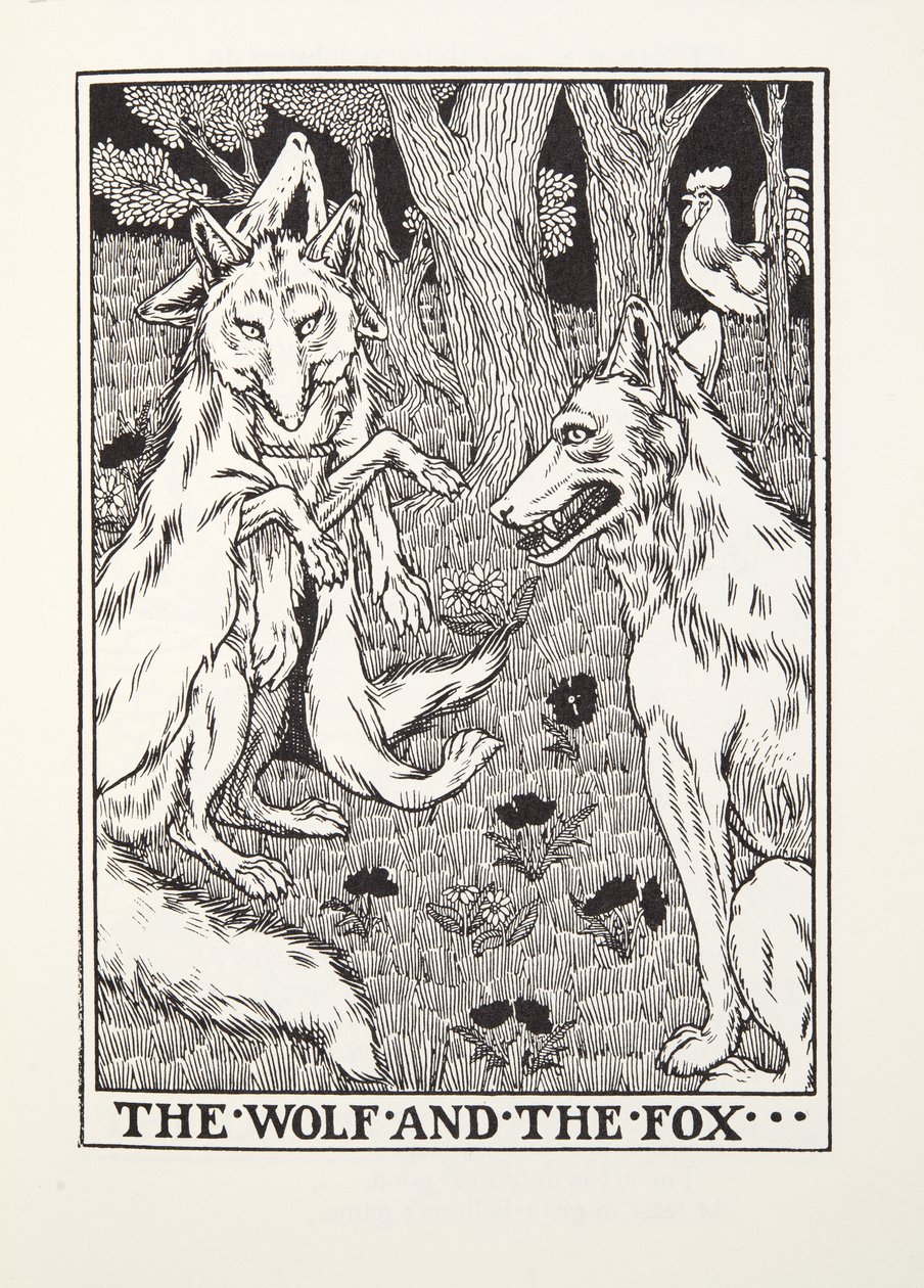 Vlk a liška, z Fontaine Fables, hospoda. 1905 od Percy J. Billingshurst