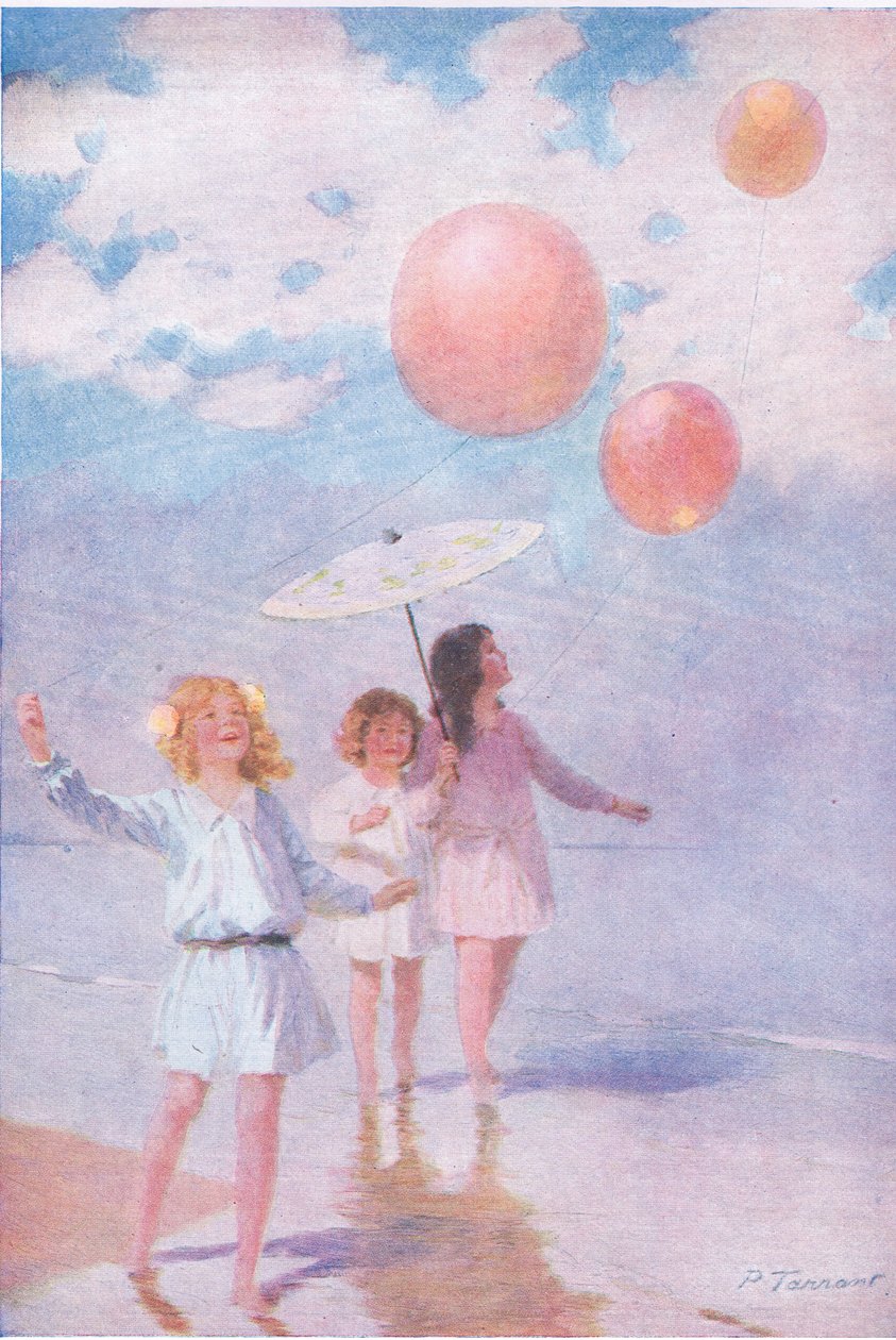 Pádlování na slunci, ilustrace z My Magazine od Percy Tarrant