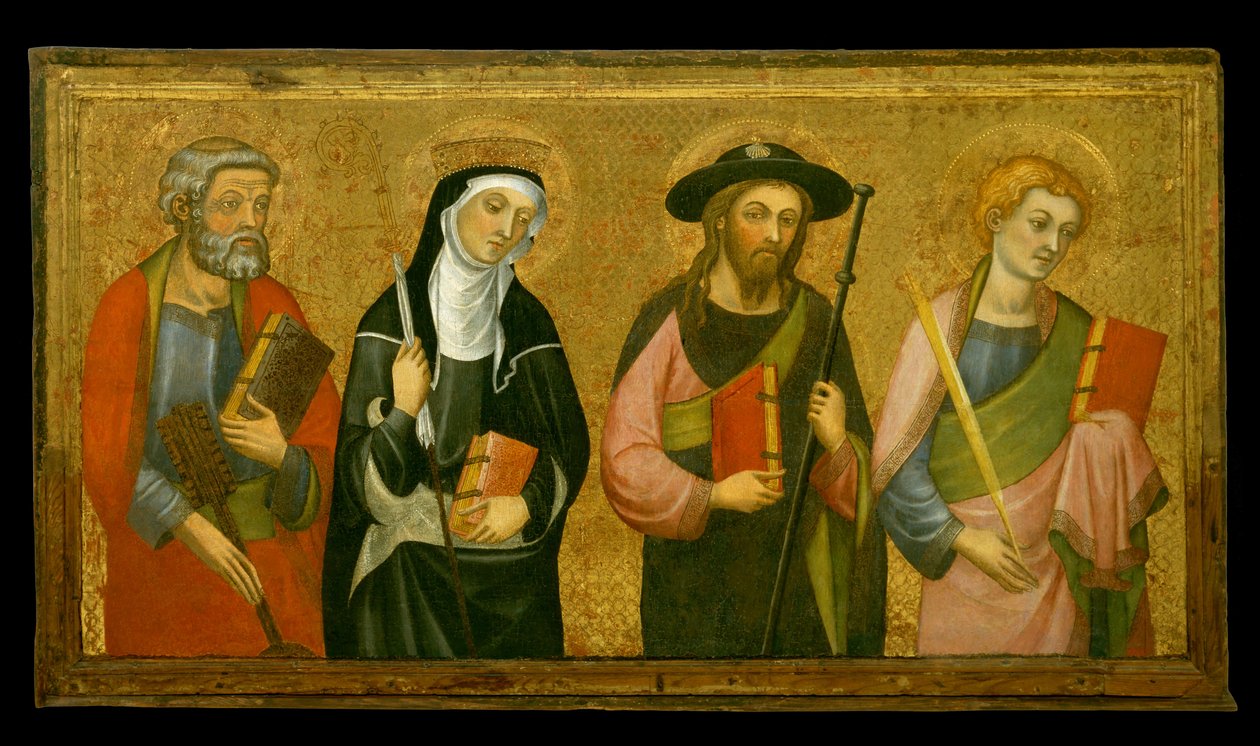 Svatý Petr, Svatá Klára, Svatý Jakub Veliký a Svatý Jan Evangelista od Pere Serra