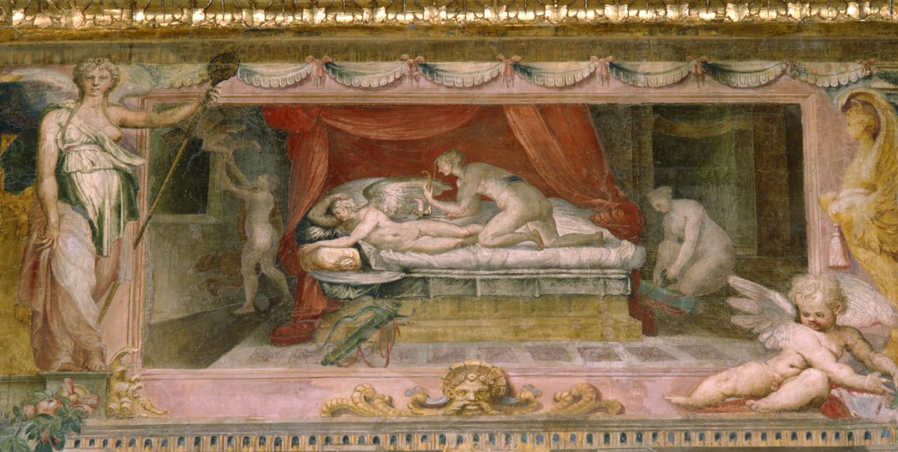 Vlys na stropě pokoje Amora a Psyché, kolem roku 1530 od Perino del Vaga