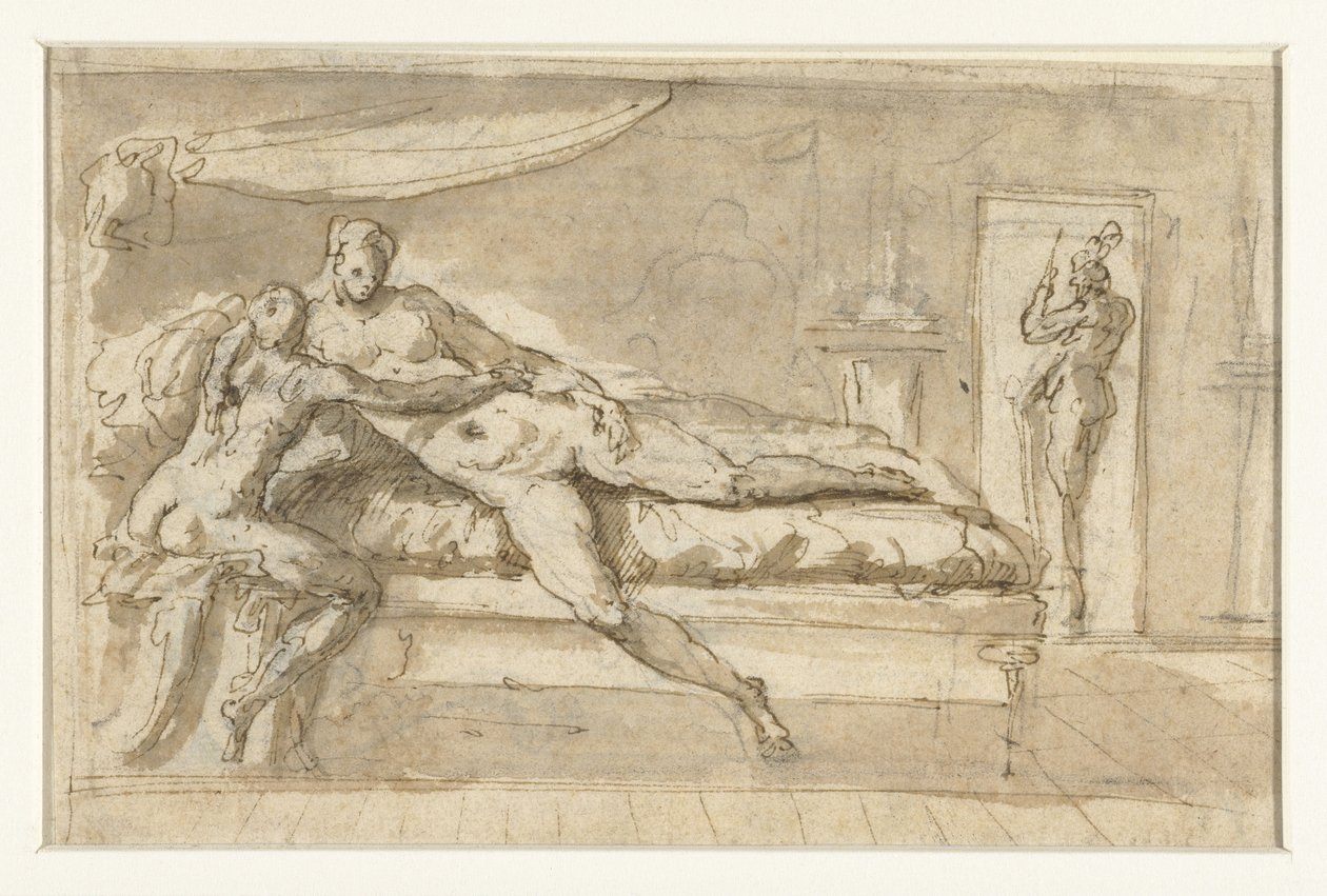 Amor a Psyche v místnosti od Perino del Vaga (possibly)
