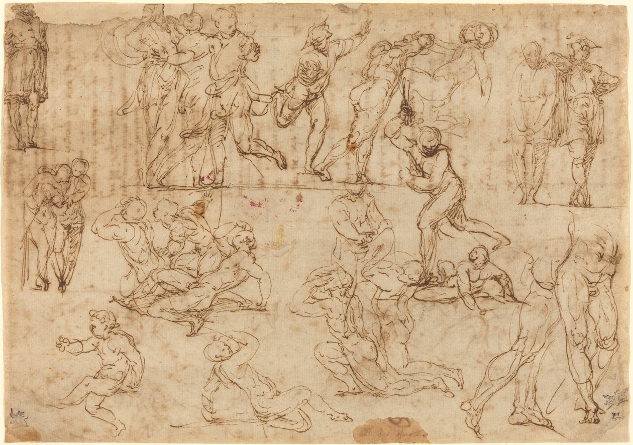 Figurální studie [recto] od Perino del Vaga