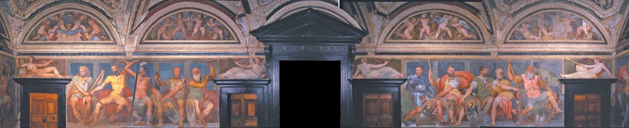 Lodžie hrdinů. Detail. Villa del Principe, asi 1530 od Perino del Vaga
