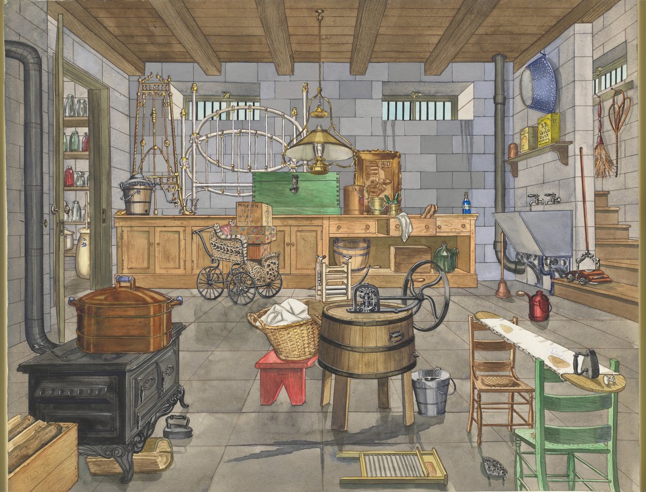 Suterén Urban House, 1910, c. 1947. od Perkins Harnly