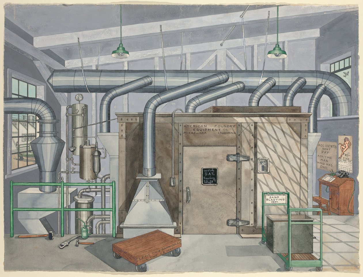Vnější pískovací komora, 1935 od Perkins Harnly