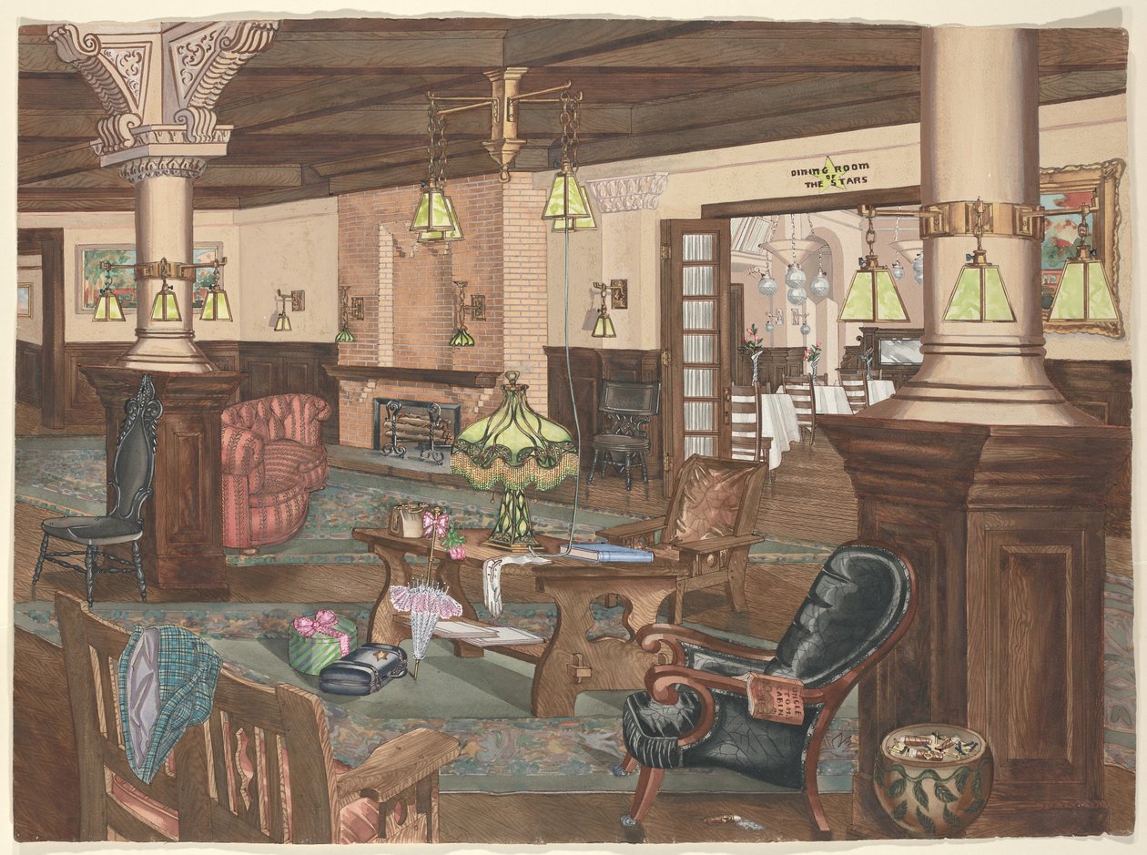 Hollywood Hotel Lobby, 1902 od Perkins Harnly