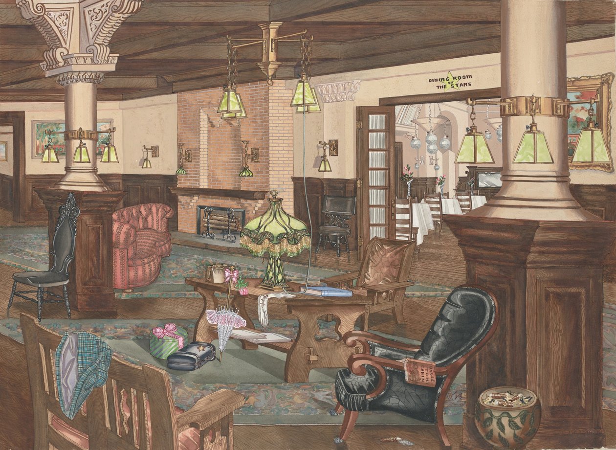 Hollywood Hotel Lobby, 1902, c. 1946. od Perkins Harnly