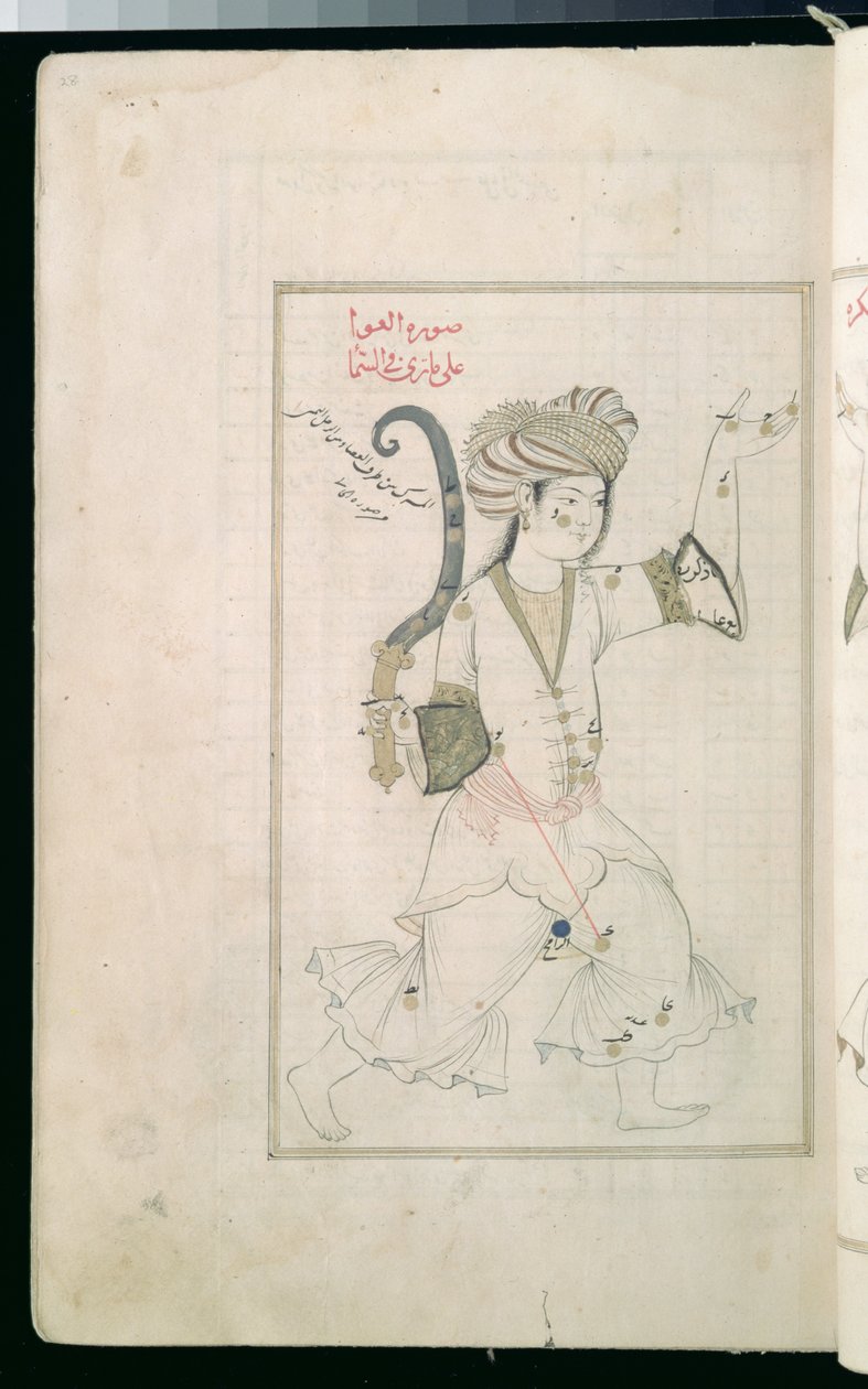 CBL Ar.4222 fol.28a Stránka z kopie Suwar al-Kawakib nebo The Shape of the Stars, kterou napsal Abd al-Rahman al-Sufi v roce 960 nl od Persian School