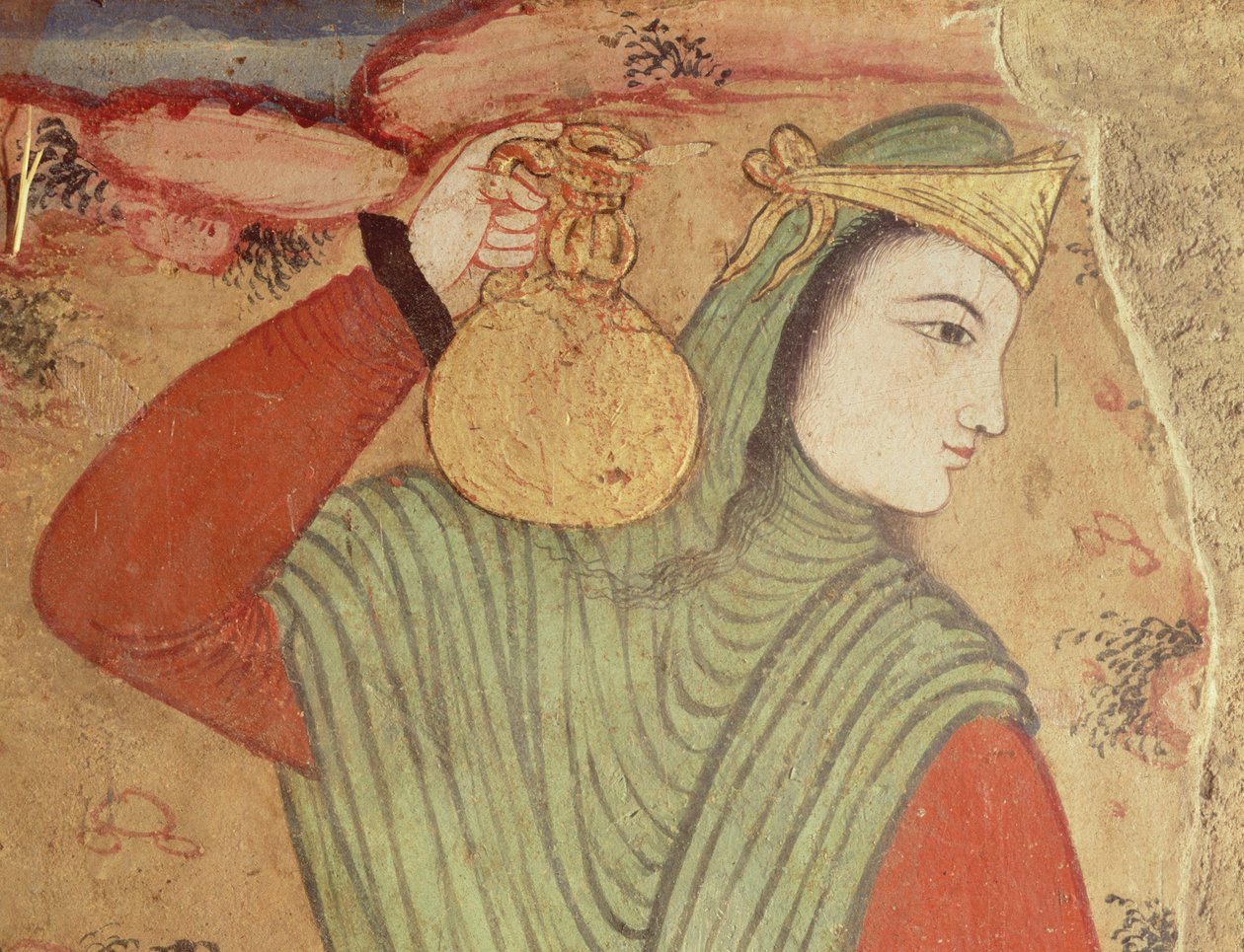 Muž nesoucí víno ze dvora šáha Abbáse I., 1585-1625 (detail) od Persian School