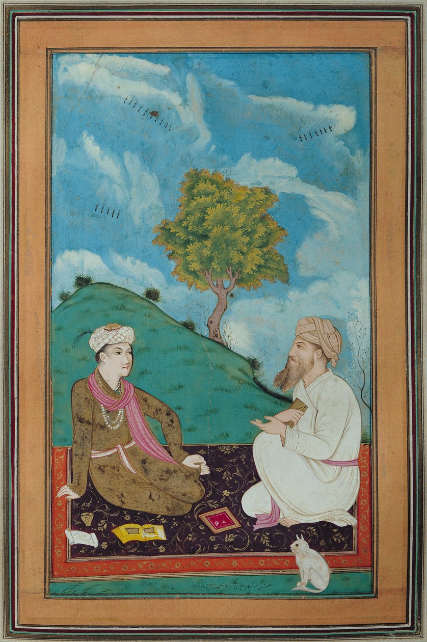 Paní D-181 fol.9 Učitel a jeho žák, 1674 od Persian School