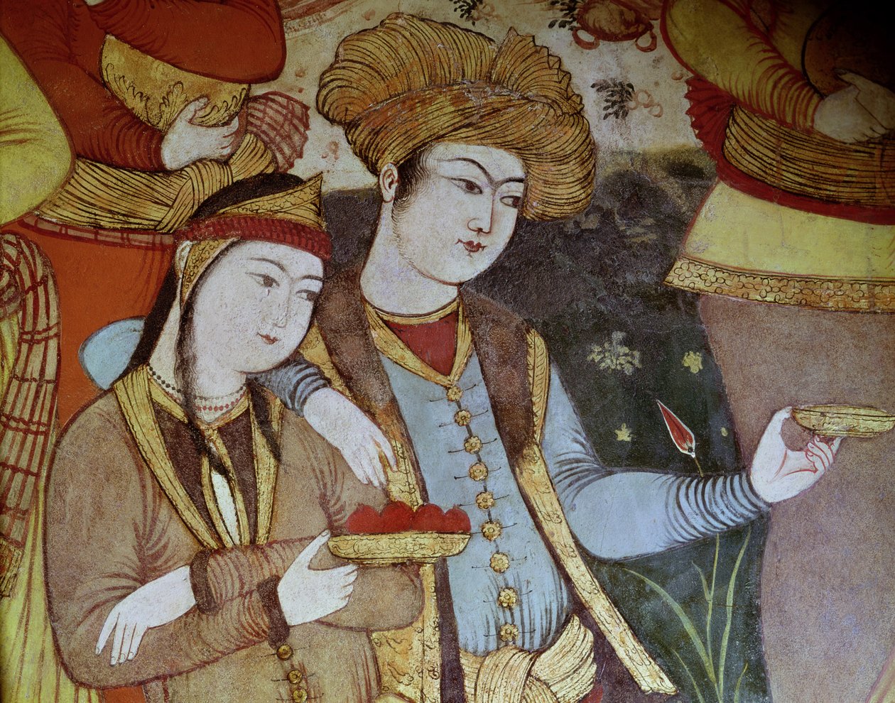 Šlechtici na dvoře Shah Abbas I (1588-1629) (detail) od Persian School