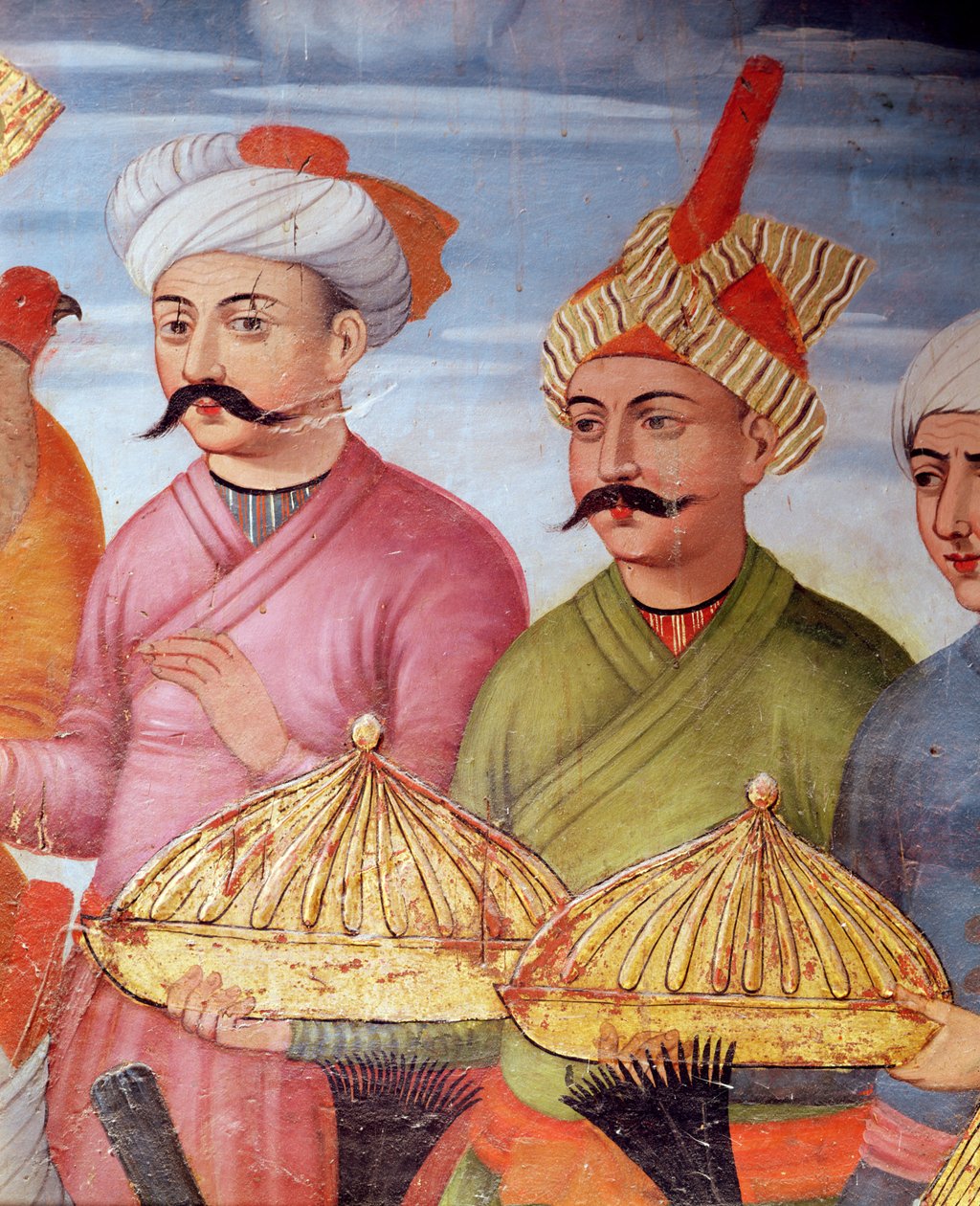 Nositelé obětí na recepci pro velvyslance Velkého Moghula na dvoře šáha Tahmaspa, 1573-76 (detail 222701) od Persian School