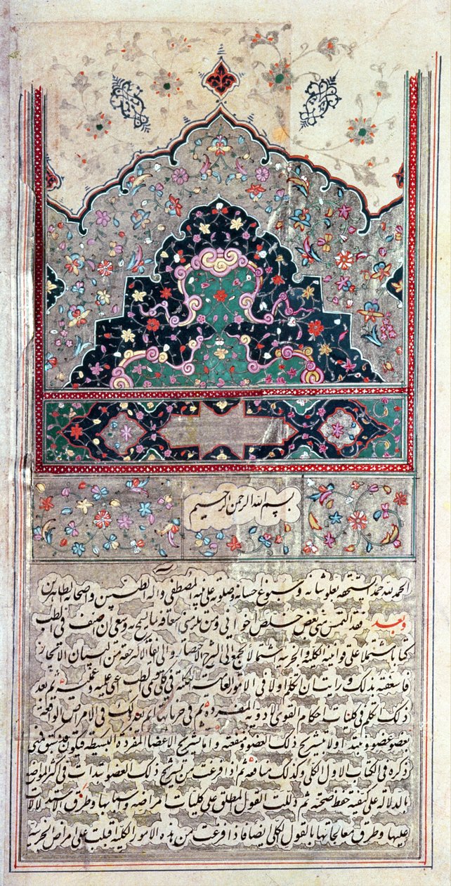 Stránka z Canon of Medicine od Avicenna (Ibn Sina) 1632 od Persian School