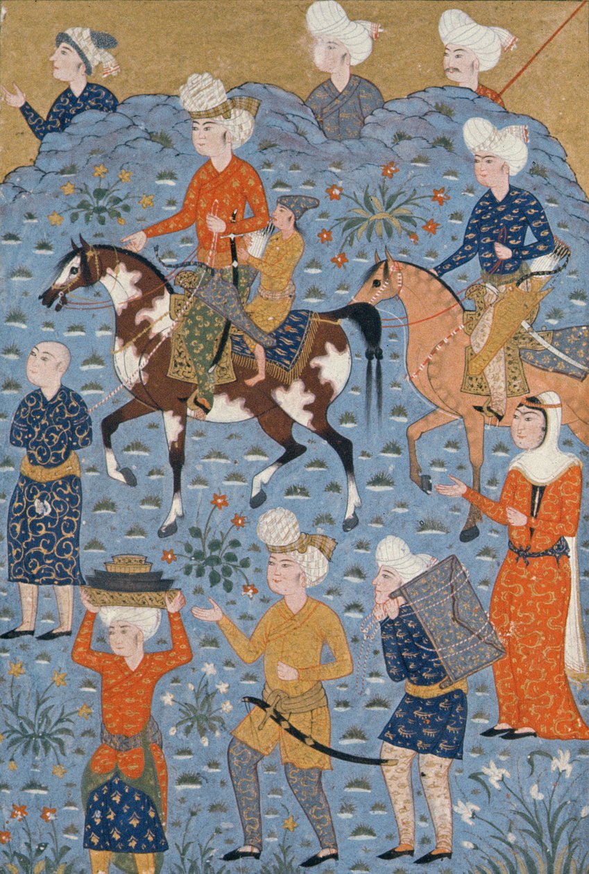 Návrat z nájezdu, Shiraz, kolem 1600 od Persian School